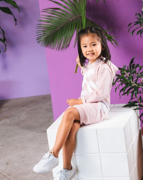 Children's wear technical flat with colourways